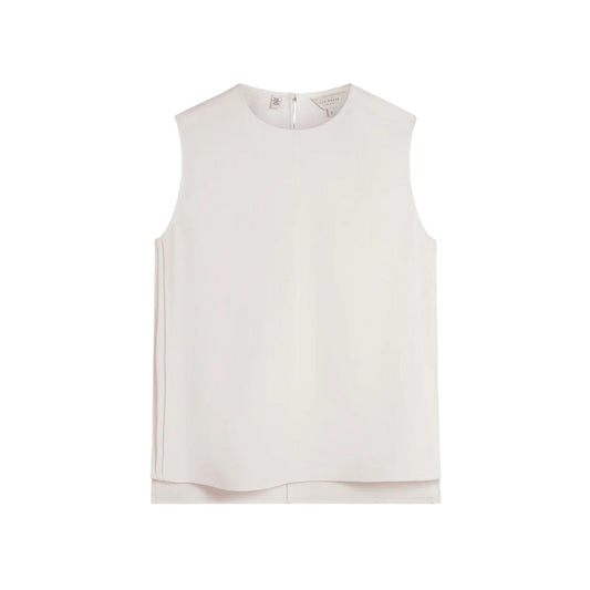 Ivory - Front - Ted Baker Womens-Ladies Plain Sleeveless Shirt