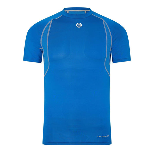 Blue - Front - Skins Mens Carbonyte Contrast Detail Base Layer Top