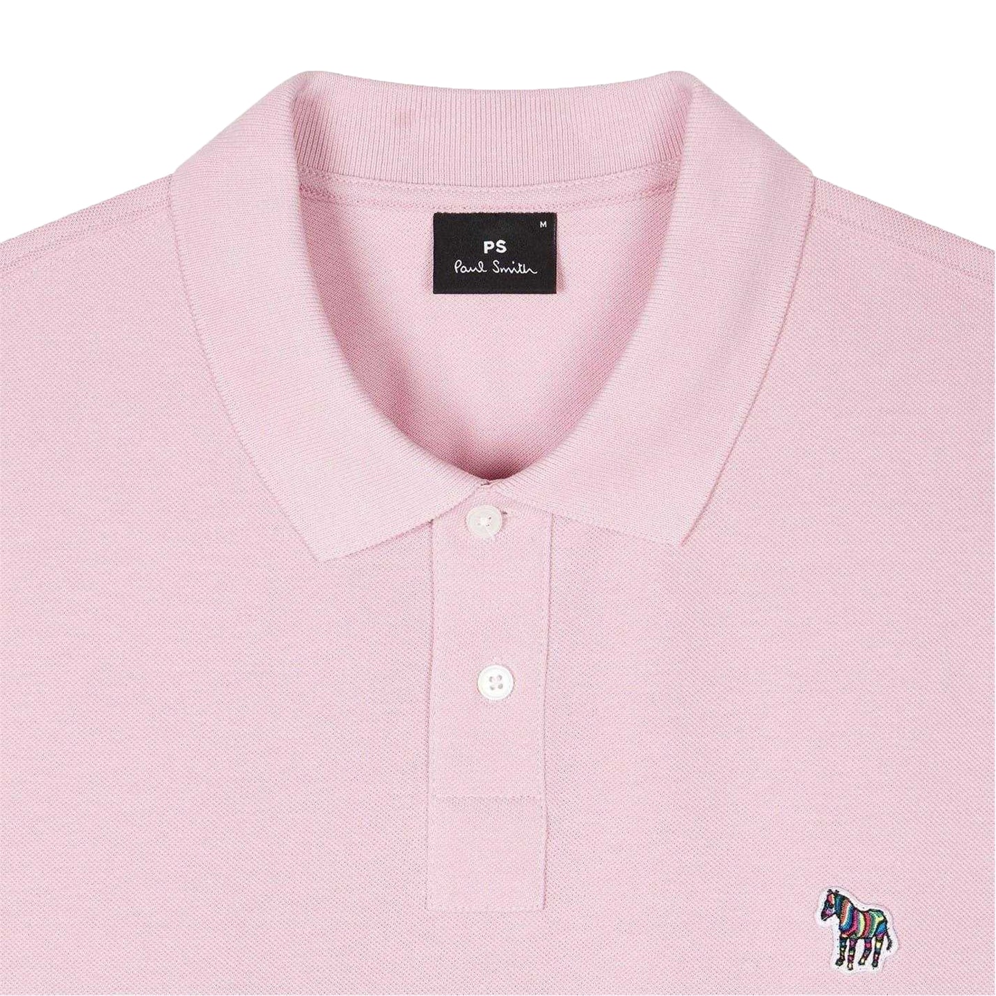 Pink - Side - Paul Smith Mens Zebra Regular Polo Shirt