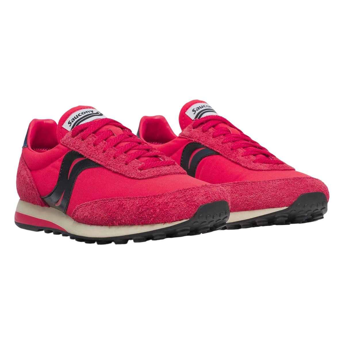 Red - Pack Shot - Saucony Womens-Ladies 80 Suede Trainers