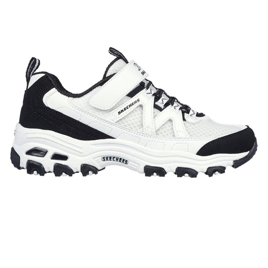 White-Black - Front - Skechers Childrens-Kids DLites Chunky Flat Trainers