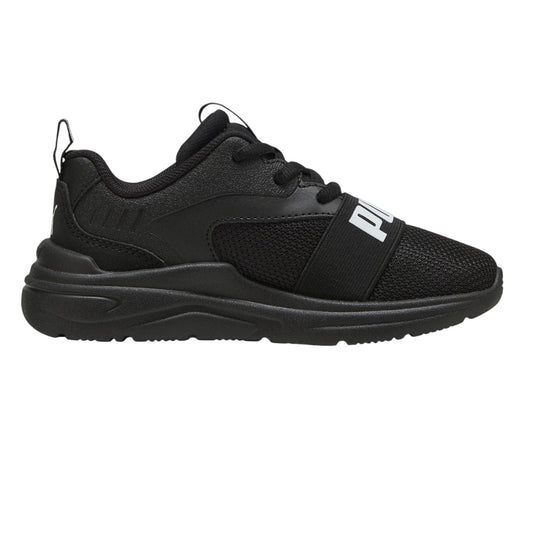 Triple Black - Front - Puma Childrens-Kids Wired Run Softride Trainers