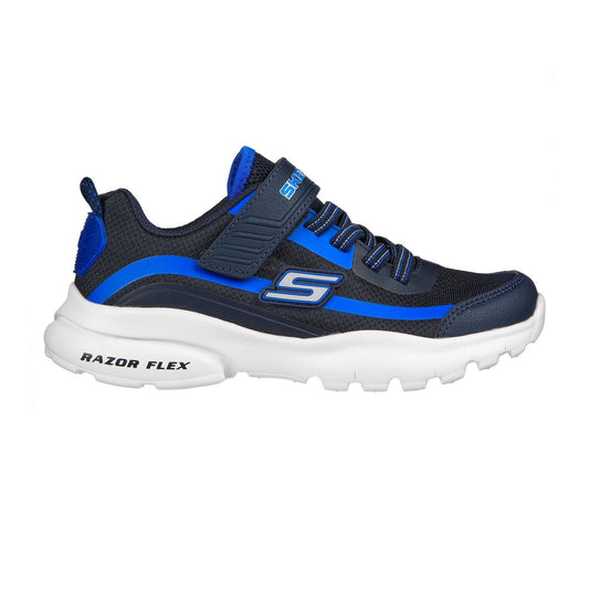 Navy-Blue - Front - Skechers Childrens-Kids Razor Trainers