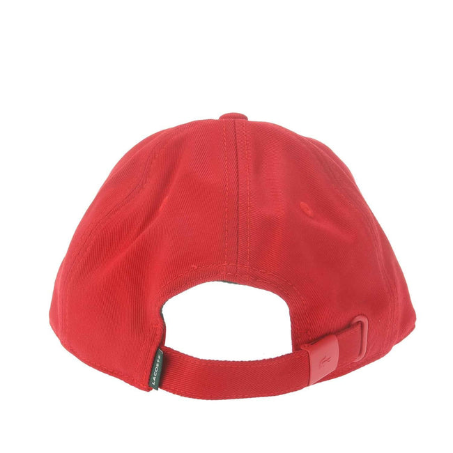 Red - Side - Lacoste Unisex Adult Adjustable Cotton Twill Baseball Cap