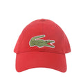 Red - Front - Lacoste Unisex Adult Adjustable Cotton Twill Baseball Cap