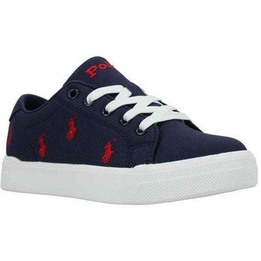 Navy-Red - Front - Ralph Lauren Childrens-Kids Sutton Trainers