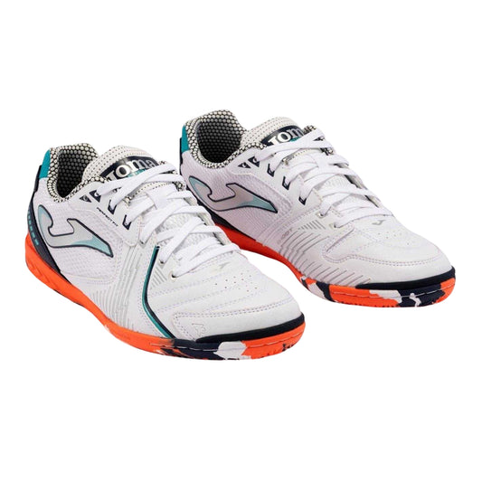 White-Orange - Front - Joma Mens Dribling Dribbling Synthetic Indoor Football Trainers