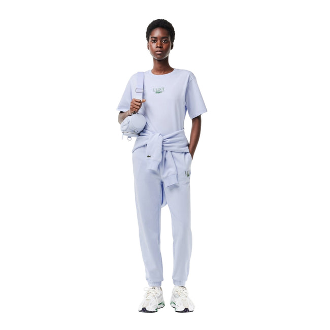 Blue - Lifestyle - Lacoste Womens-Ladies Printed Cotton Relaxed Fit T-Shirt