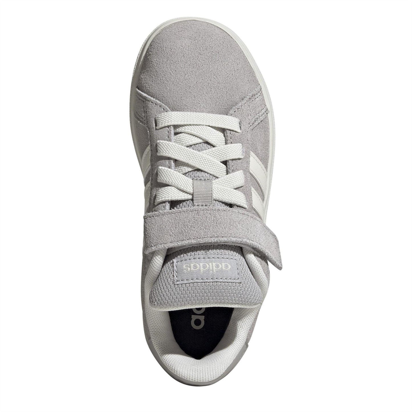 Grey - Pack Shot - Adidas Childrens-Kids Noughties Suede Court Trainers