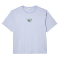 Blue - Front - Lacoste Womens-Ladies Printed Cotton Relaxed Fit T-Shirt