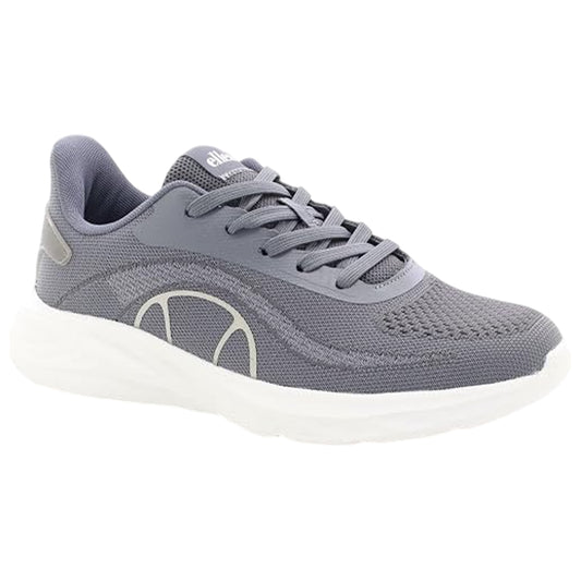 Grey - Front - Ellesse Mens Como Leather Flat Trainers
