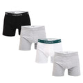 Black-Grey-White - Front - Lacoste Mens Cotton Stretch Boxer Shorts (Pack of 3)