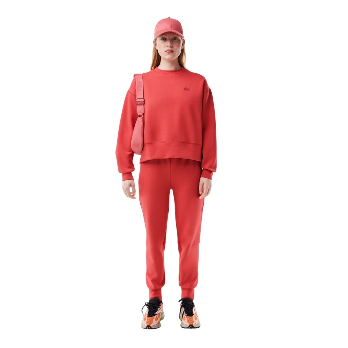 Red - Pack Shot - Lacoste Womens-Ladies Oversized Sweatshirt