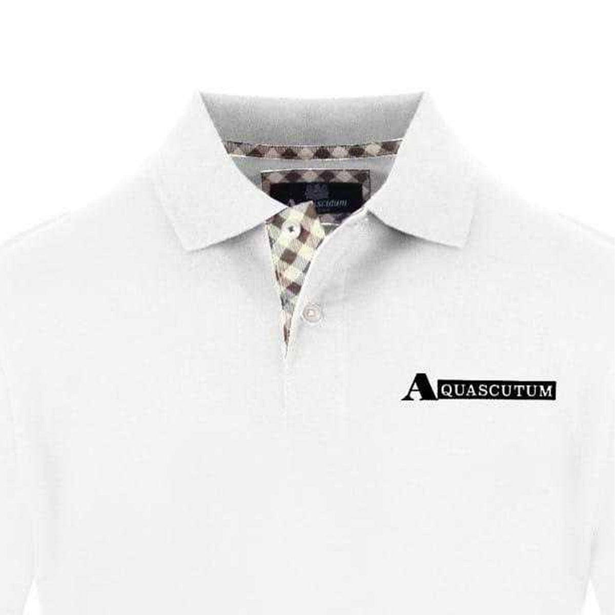 White - Side - Aquascutum Mens Logo Polo Shirt