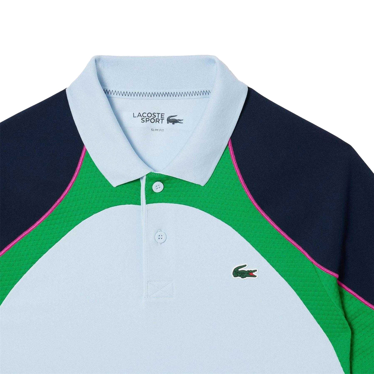 Blue - Side - Lacoste Mens Ultra Dry Tennis Polo Shirt
