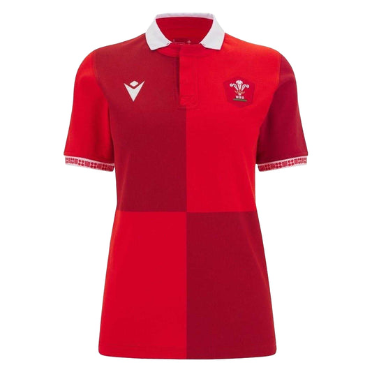 Red - Front - Wales RU Womens-Ladies Macron Polo Shirt
