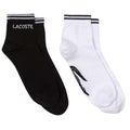 Black-White - Front - Lacoste Unisex Adult Low Sports Socks (Pack of 2)