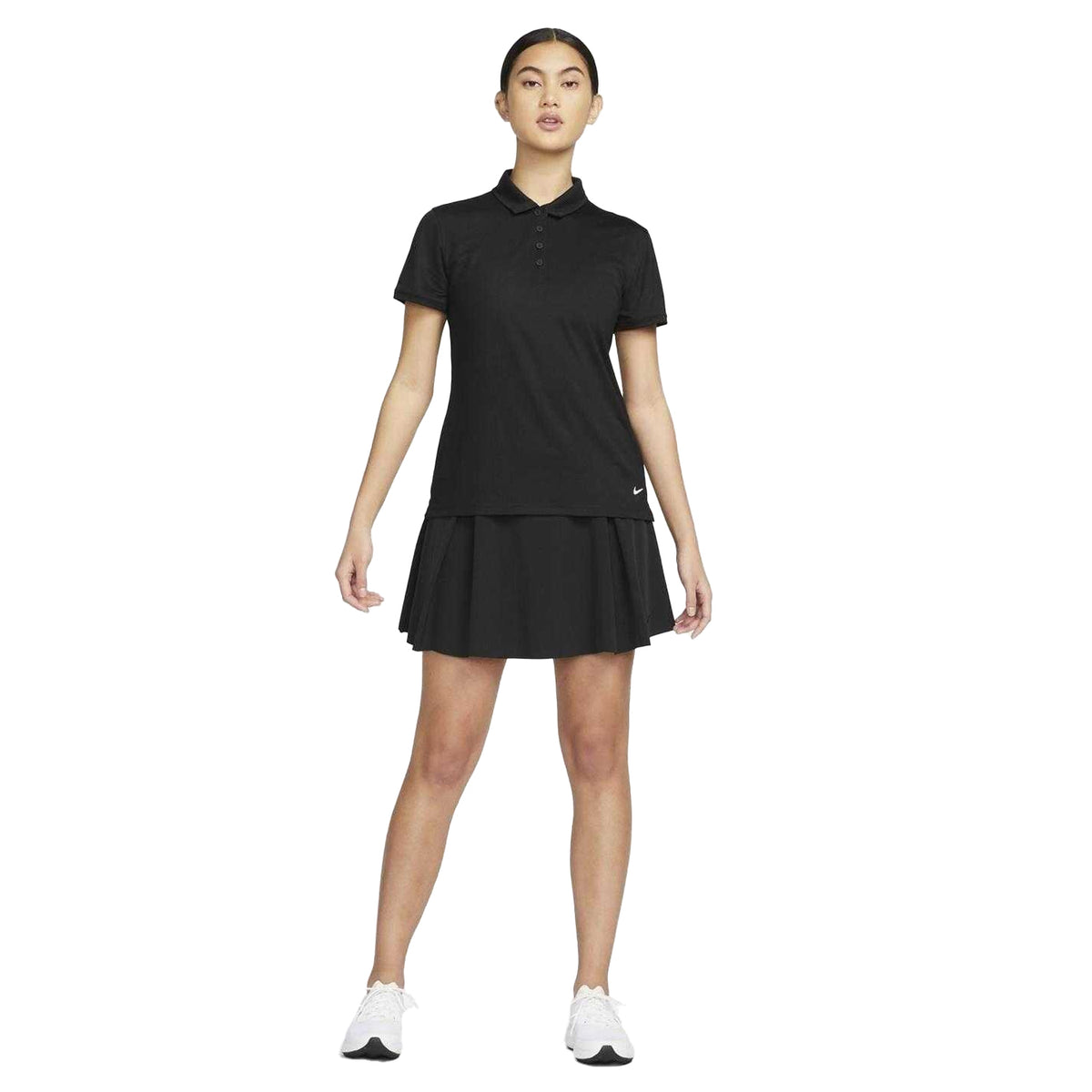 Black-White - Lifestyle - Nike Womens-Ladies Victory Dri-FIT Golf Polo Shirt