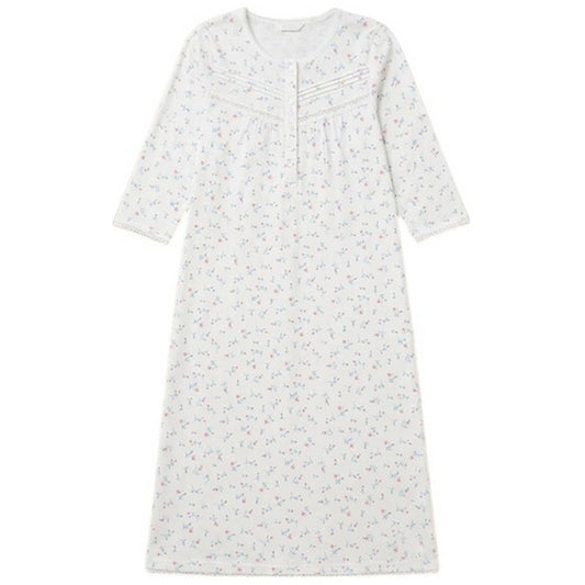 Ivory - Front - Camille Womens-Ladies Organic Cotton Long-Sleeved Nightdress