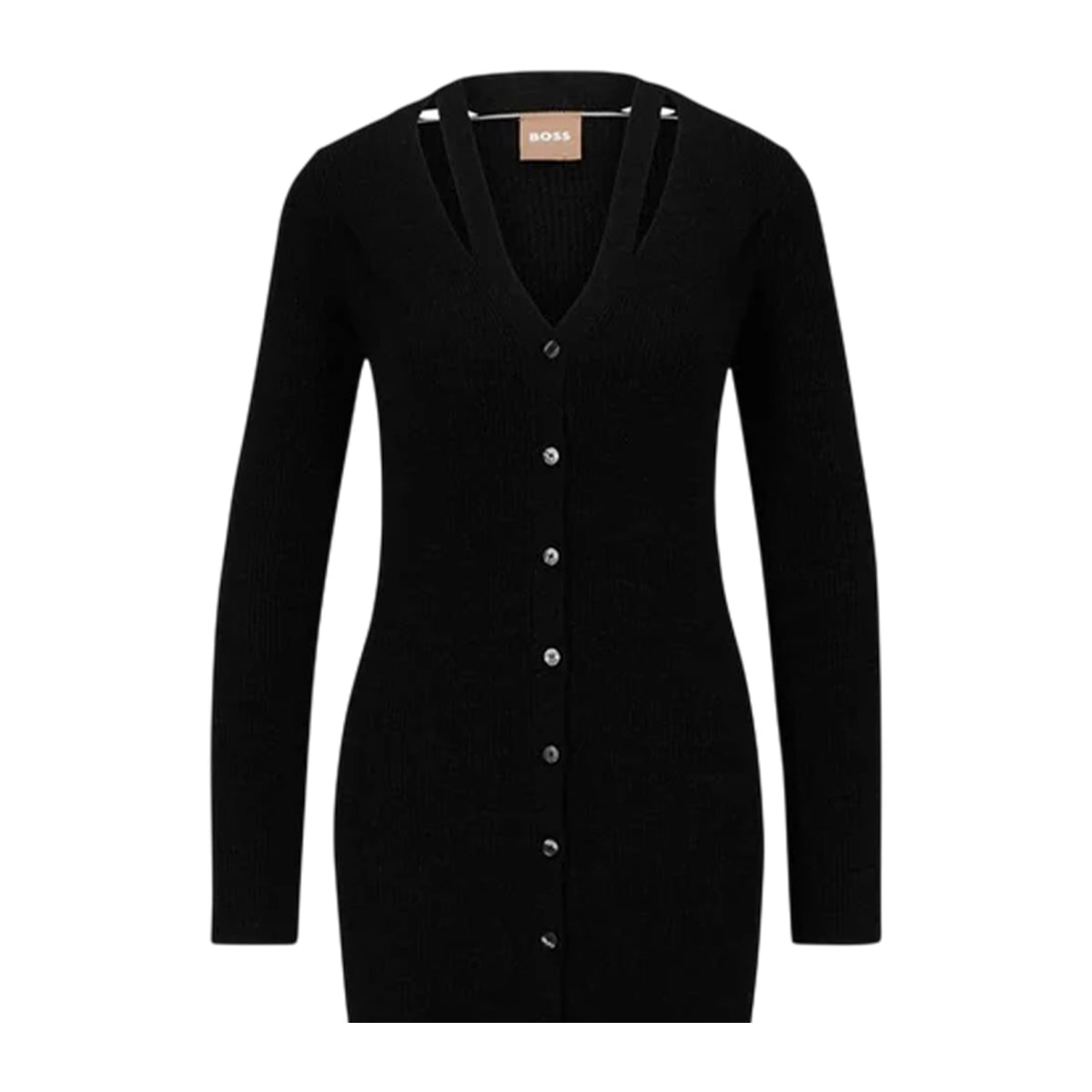 Black - Back - Boss Womens-Ladies Cotton Midi Dress