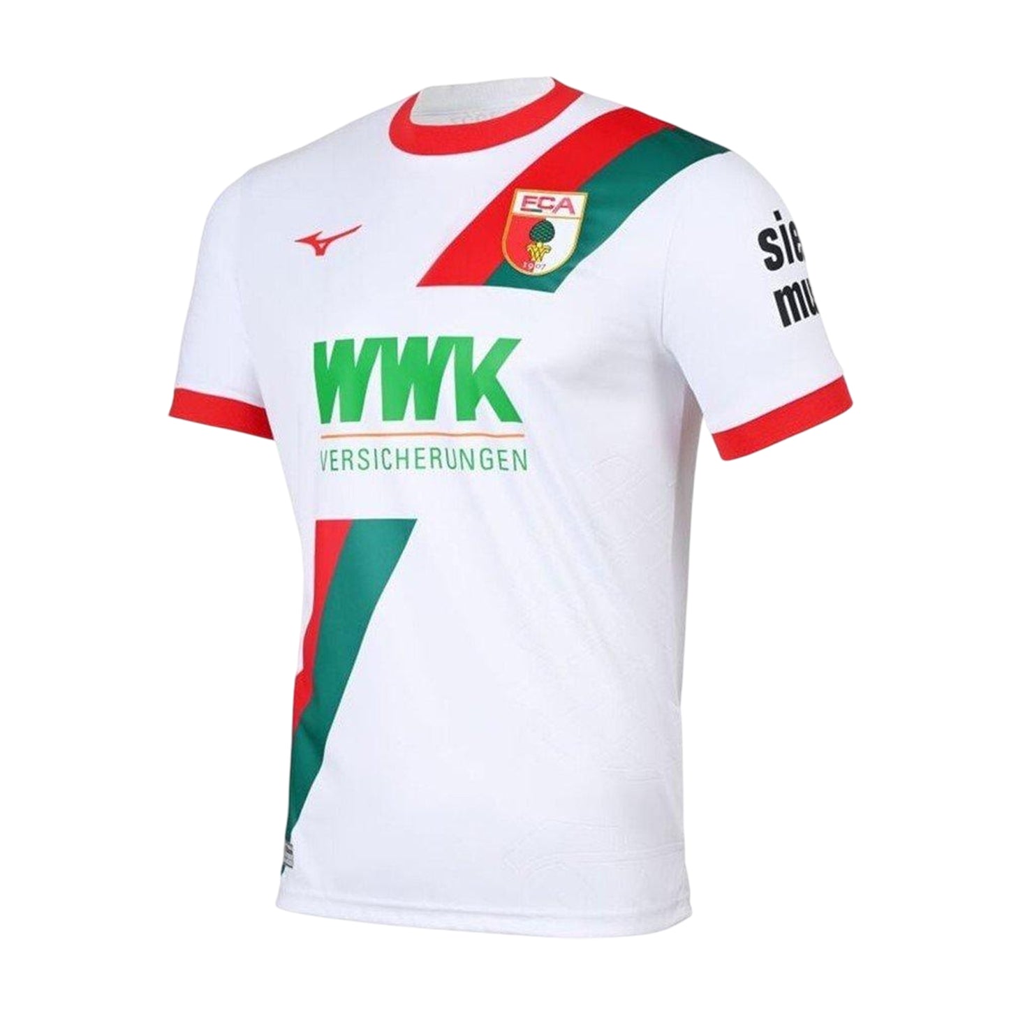 White - Side - Mizuno Unisex Adult FC Augsburg 25-26 Crest Football Shirt