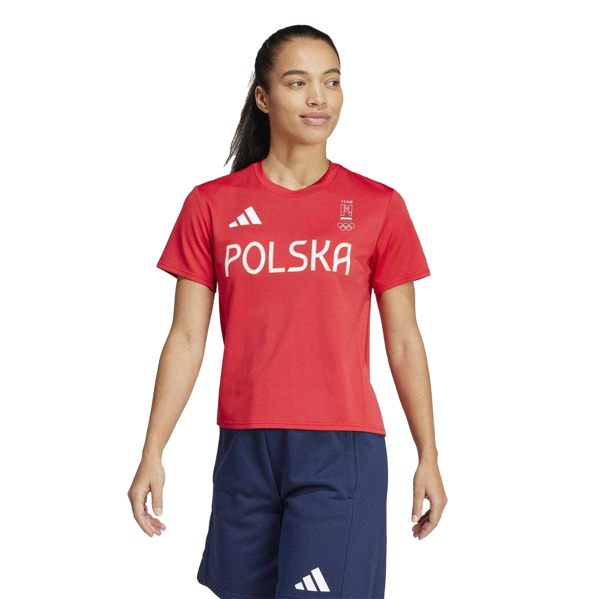 Better Scarlet - Side - Adidas Womens-Ladies Olympic Poland T-Shirt