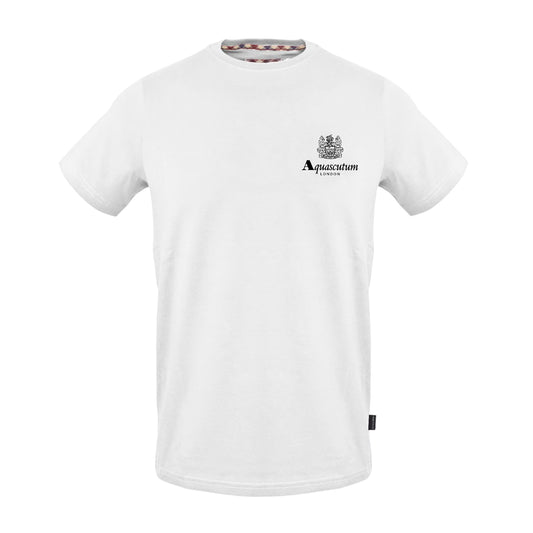 White - Front - Aquascutum Mens Logo Crew Neck Regular T-Shirt