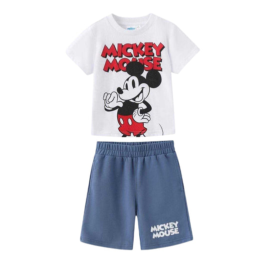 Multicoloured - Front - Disney Childrens-Kids Mickey Mouse Printed T-Shirt & Shorts Set