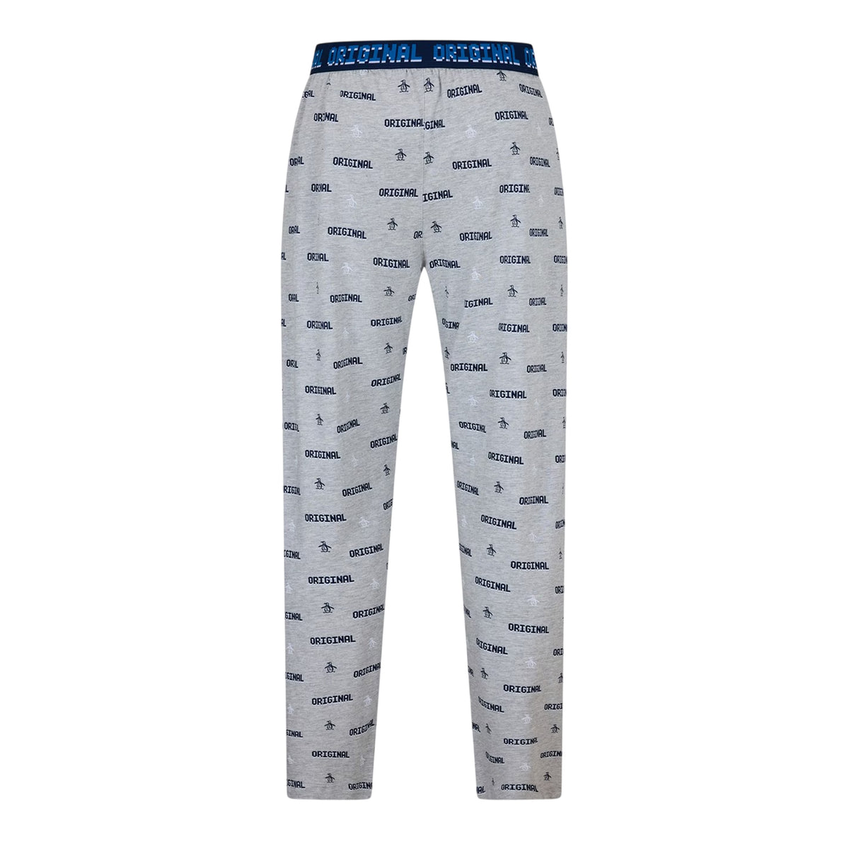 Grey - Back - Original Penguin Mens Wordmark Regular Pyjama Bottoms