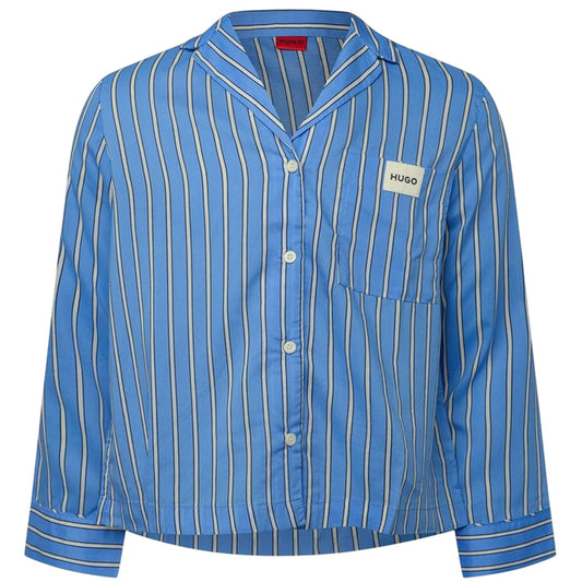 Blue - Front - Hugo Womens-Ladies Logo Pyjama Top
