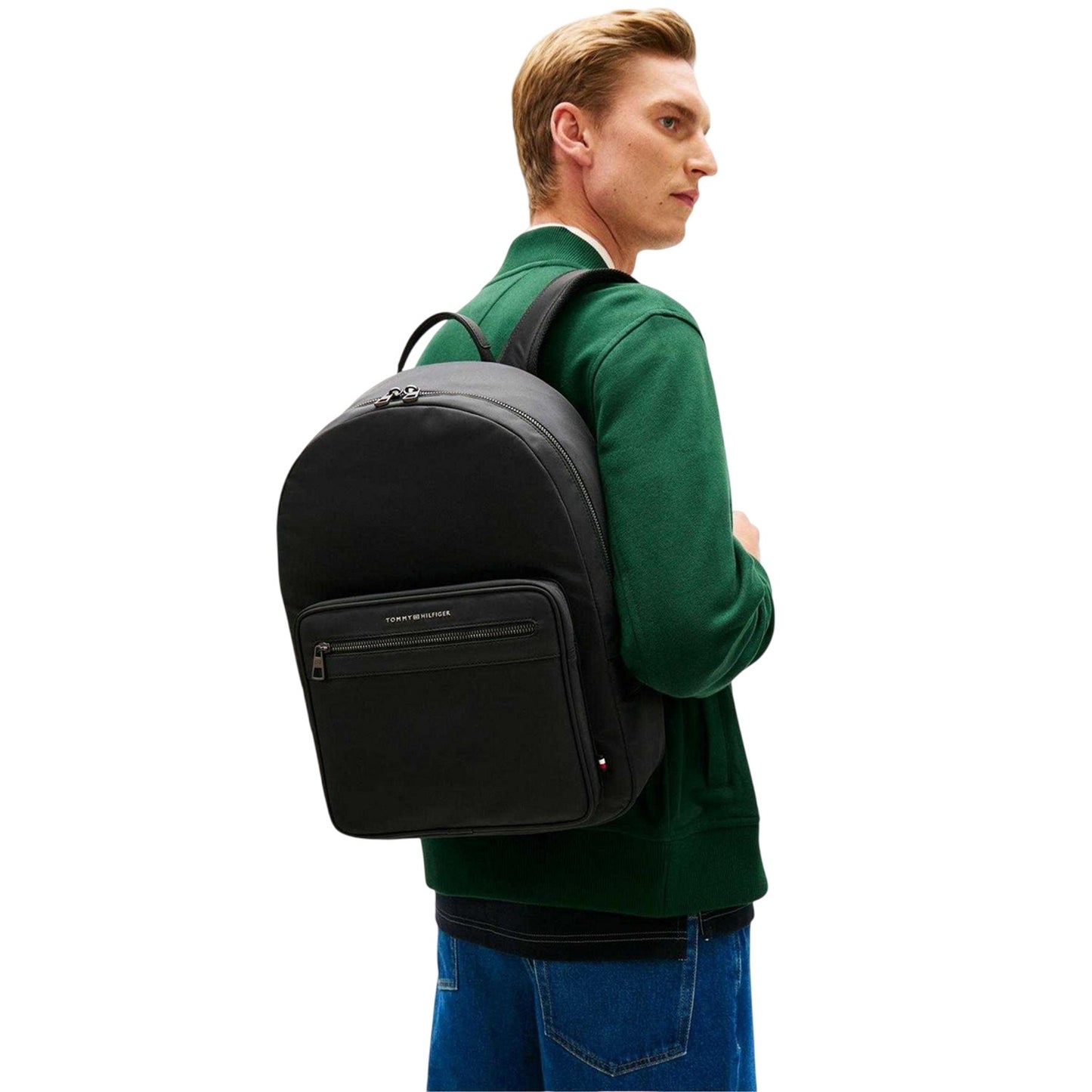Black - Pack Shot - Tommy Hilfiger Plain Polyester 16L Backpack