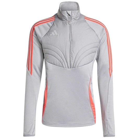 White-Red - Front - Adidas Mens Tiro 24 Winterized Logo Quarter Zip Top
