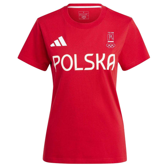 Better Scarlet - Front - Adidas Womens-Ladies Poland HIIT Training T-Shirt