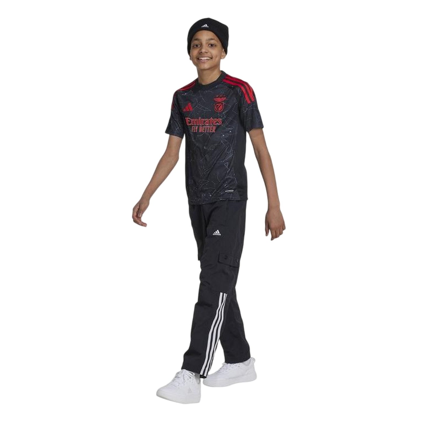 Black - Lifestyle - SL Benfica Childrens-Kids Adidas Away Shirt