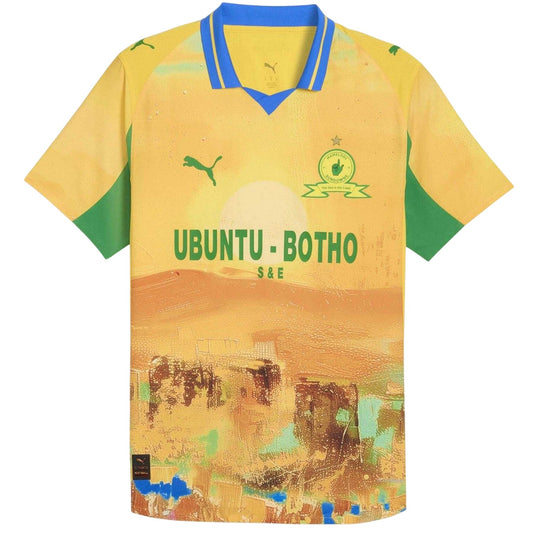 Yellow-Green - Front - Puma Mens KidsSuper Mamelodi Sundowns FC Home Shirt