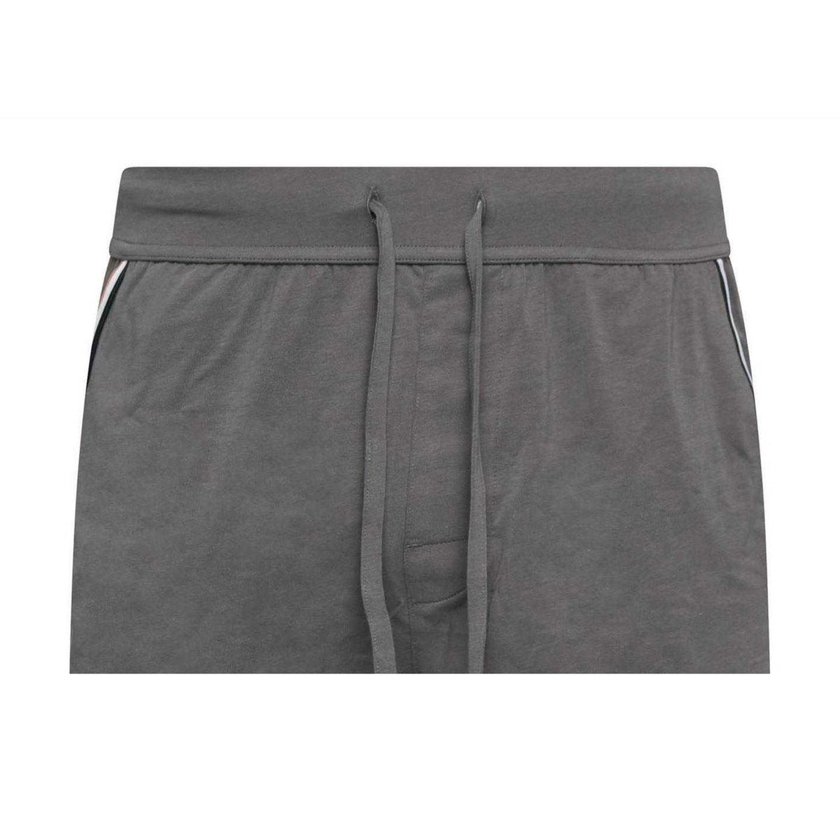Grey - Side - Boss Mens Unique Stretch Jersey Lounge Pyjama Shorts