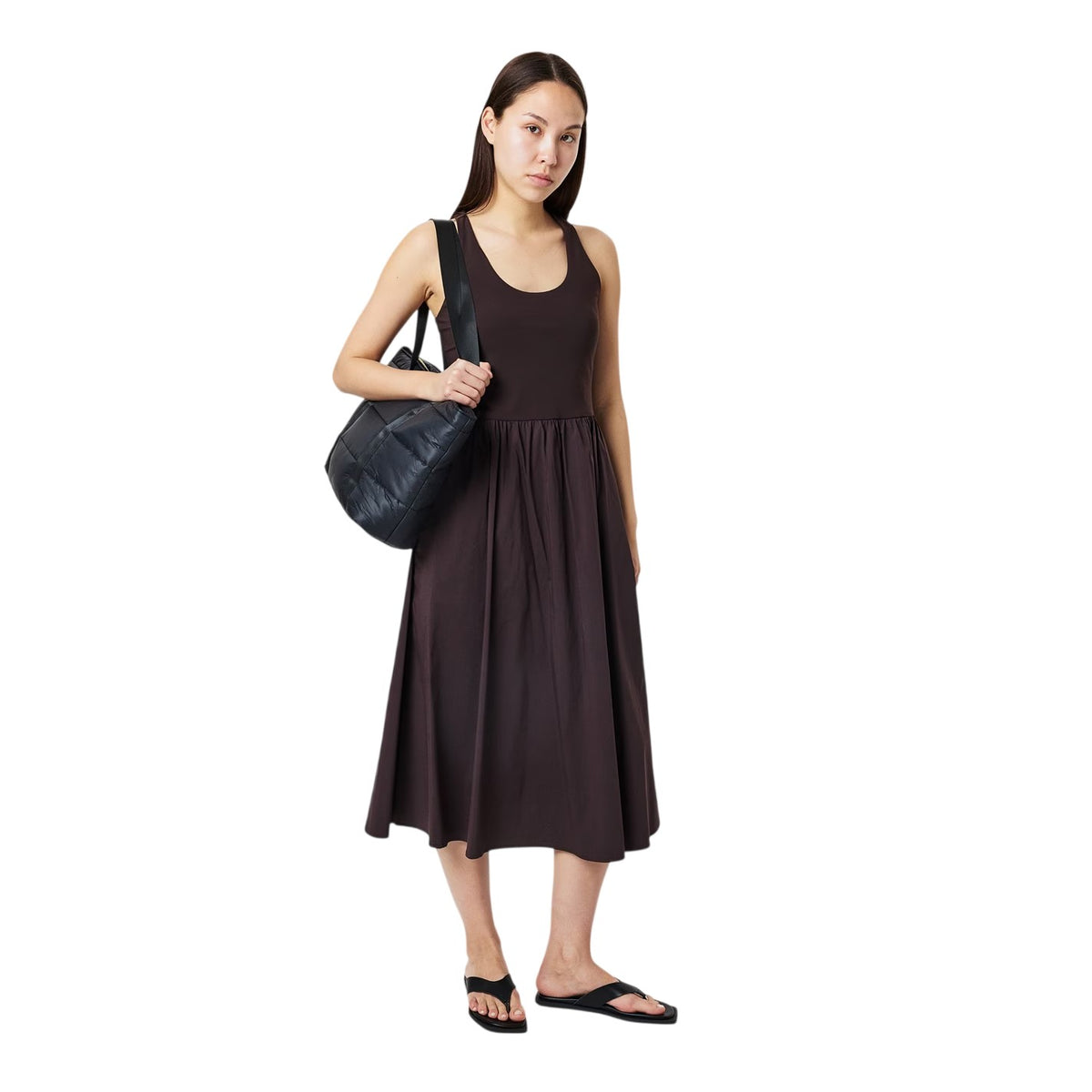 Brown - Lifestyle - Sweaty Betty Womens-Ladies Scoop Neck Midi Dress