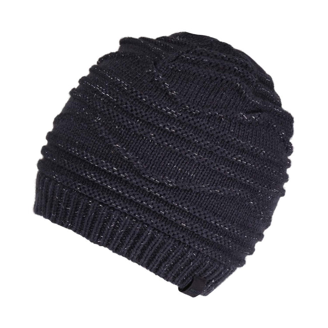 Navy - Back - Regatta Womens-Ladies Multimix II Knitted Beanie