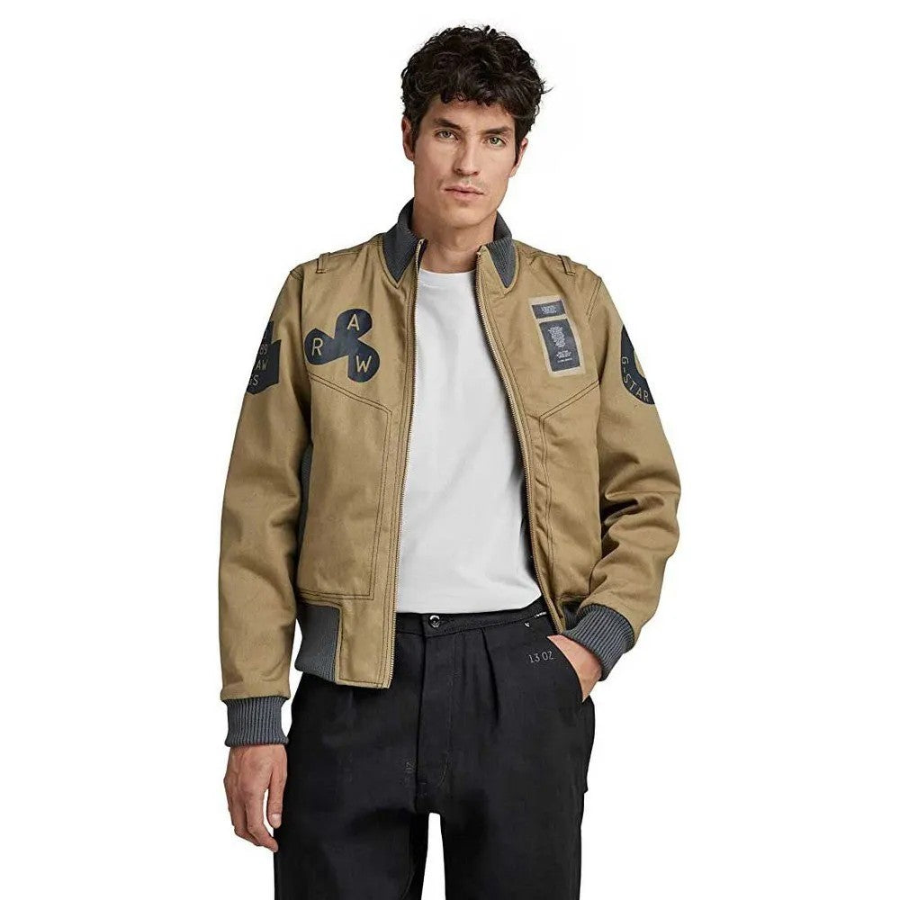 Khaki - Lifestyle - G-Star Mens Logo Loose Fit Bomber Jacket