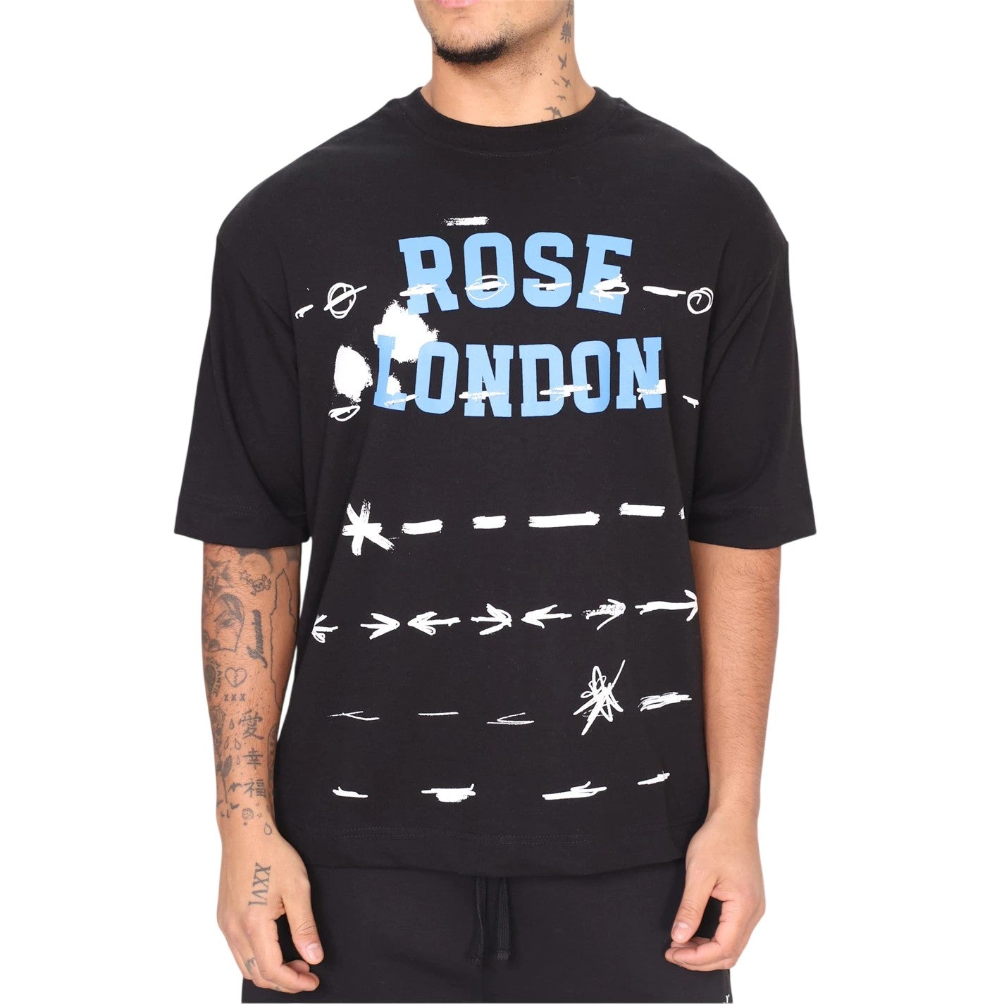 Black - Lifestyle - Rose London Mens Graffiti Relaxed Fit T-Shirt