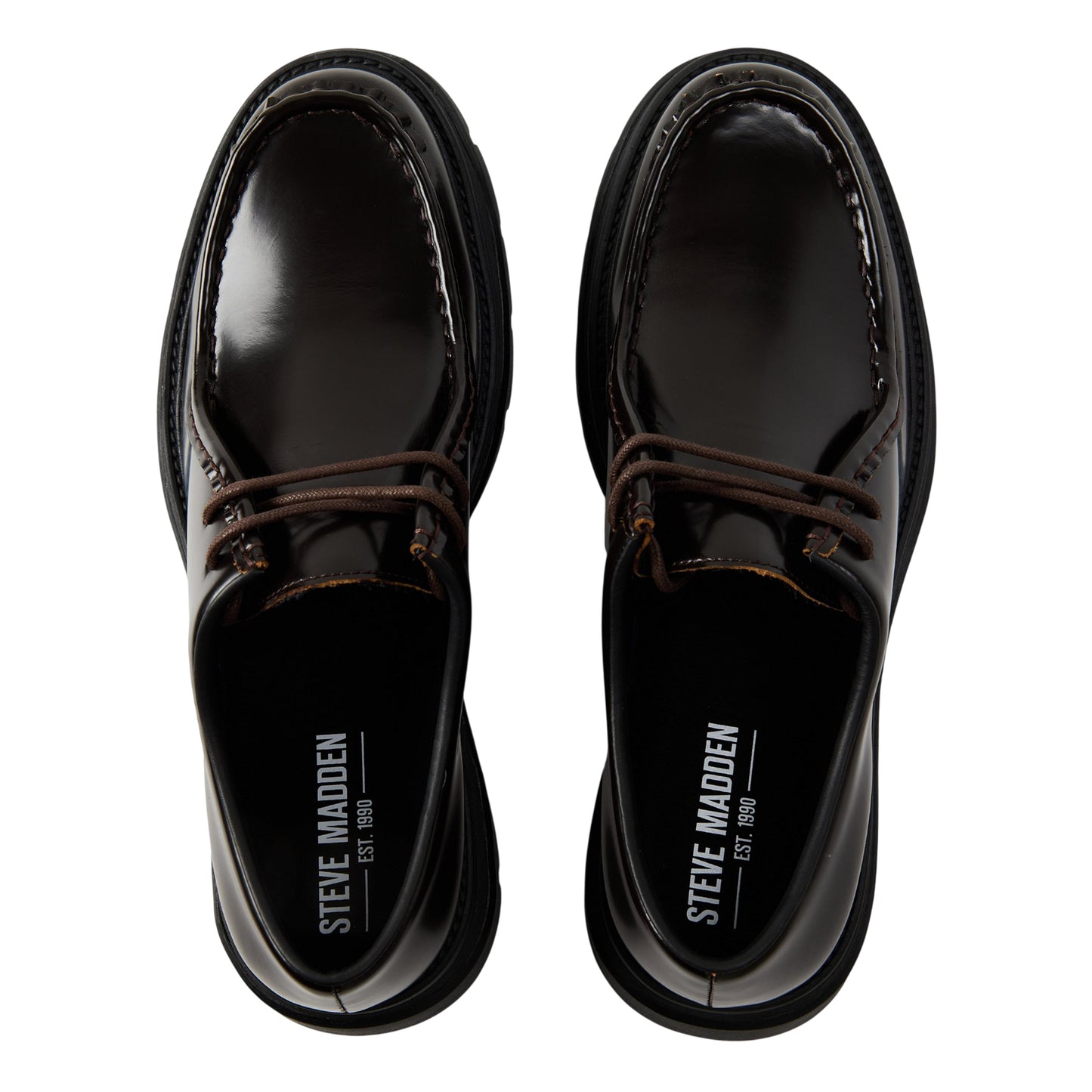Brown - Side - Steve Madden Mens Reice Leather Backless Flat Mules