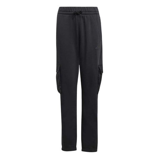Black - Front - Adidas Childrens-Kids Utility Fleece Joggers