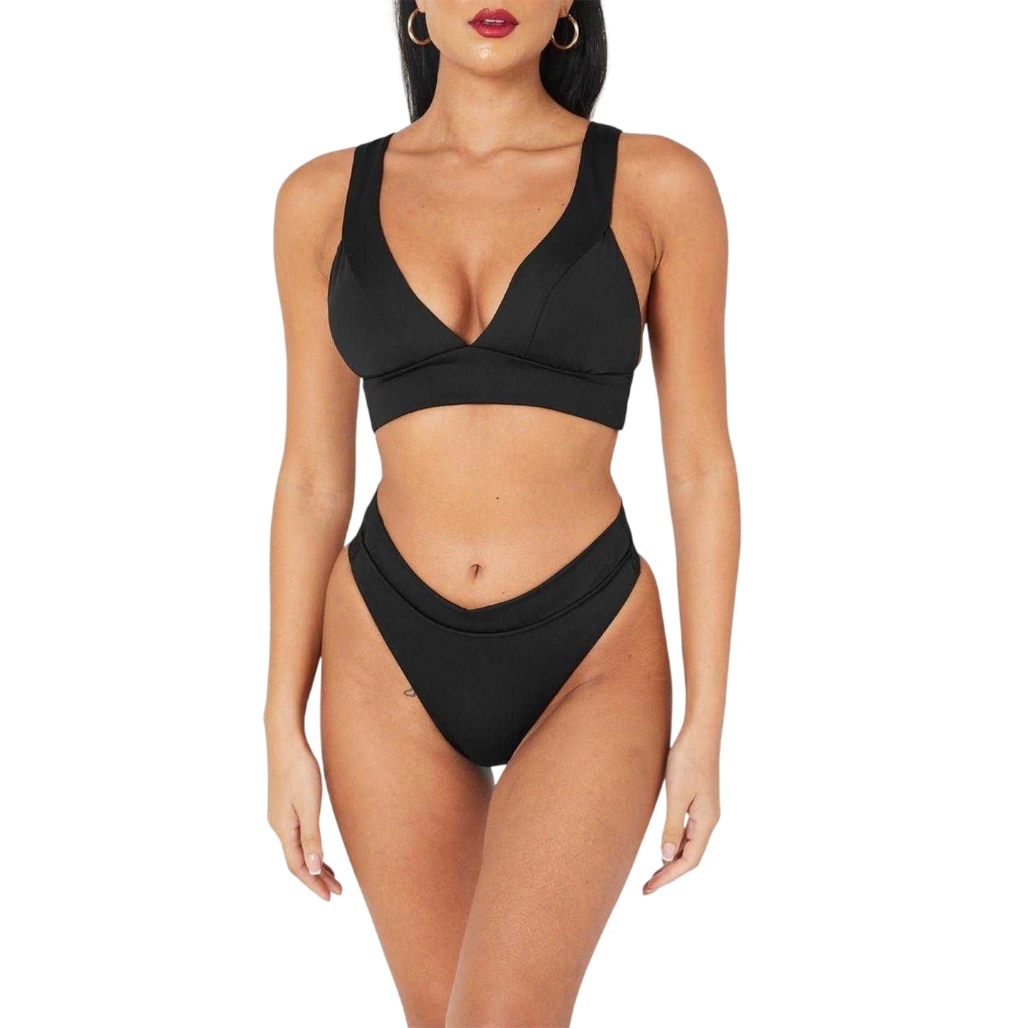 Black - Pack Shot - Seafolly Womens-Ladies Plain Stretch Briefs