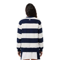 Cream-Dark Blue - Back - Lacoste Womens-Ladies French Made Oversized Sweatshirt