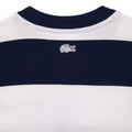 Cream-Dark Blue - Side - Lacoste Womens-Ladies French Made Oversized Sweatshirt