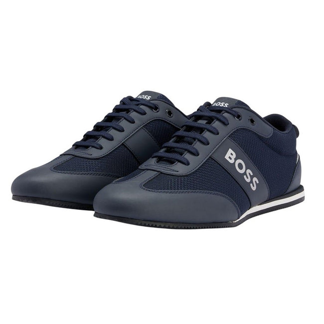 Navy - Back - Boss Mens Rusham Trainers