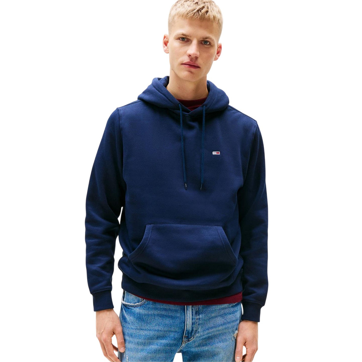 Navy - Side - Tommy Jeans Mens Regular Hoodie