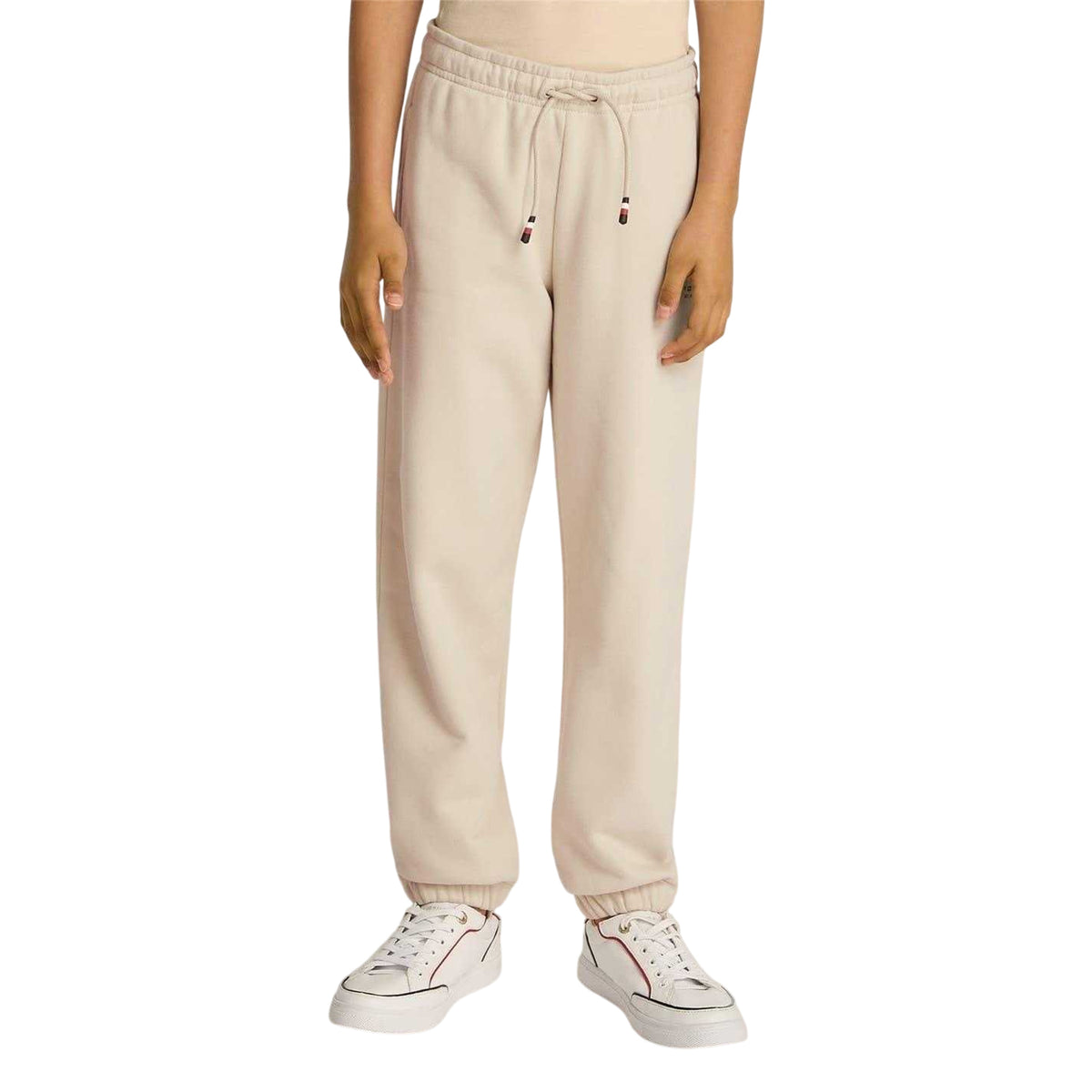 Beige - Side - Tommy Hilfiger Childrens-Kids Mini Corp Fleece Logo Sweatpants