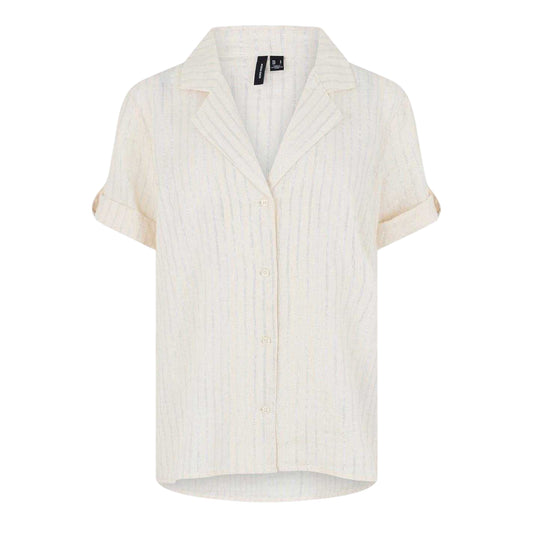 Birch - Front - Vero Moda Womens-Ladies Striped Relaxed Fit Shirt
