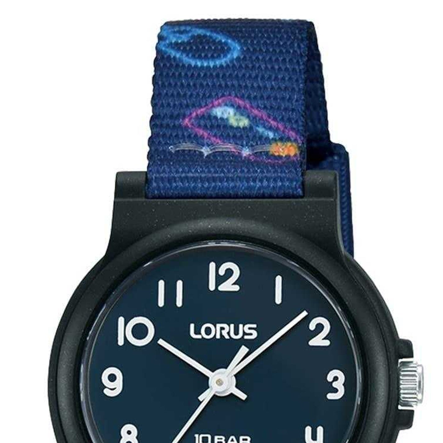 Blue - Side - Lorus Childrens-Kids Textile Analogue Watch